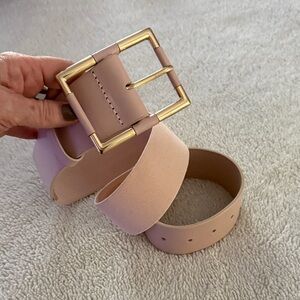 Nordstrom Blush Belt with Gold Buckle